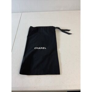 Chanel Drawstring Dust Bag 12x7.5 Black Fabric